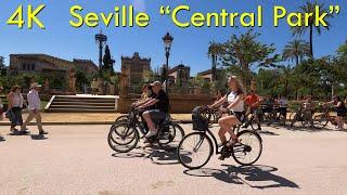 Maria Luisa Park 4k Walk - Seville Virtual Walking Tour Spain