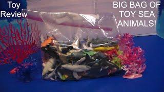 HUGE BAG of MINI TOY OCEAN ANIMALS REVIEW! Squid Shark Fish Sea Horse Crab