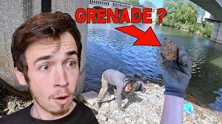 They open the dam we take advantage of it! A grenade washed up on the shore