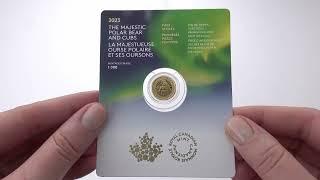 1/10 oz. 99.99% Pure Gold Coin: First Strikes – The Majestic Polar Bear and Cubs (2023)