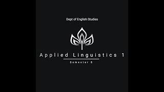 Applied Linguistics 1 course presentation (S5)