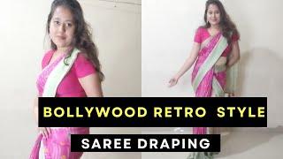 Bollywood Retro Style Saree draping | Anupama Hegde #retro #bollywood