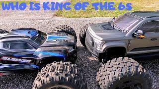 Traxxas Sledge v The Arrma Big Rock Battle Of The 6s Beasts