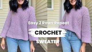 Simple Crochet Sweater // Step By Step Crochet Tutorial - Free Crochet Pattern