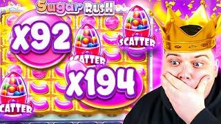 MASSIVE MULTIS, CLUSTERS & RETRIGGER On SUGAR RUSH!!..  TOP 10 RECORD WINS OF THE MONTH!