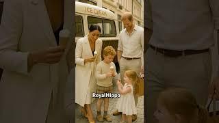 Prince Harry and kids in Paris eating ice-cream #icecream #food #yummy #louisvuitton #family #travel