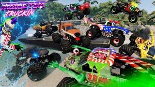 Monster Jam INSANE Racing, Freestyle and High Speed Jumps #51 | BeamNG Drive | Grave Digger