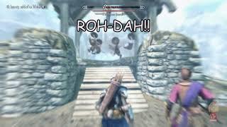 Random SKYRIM:  the Unrelenting Force  vs  Whiterun Guards.   FUS-RO-DAH!!