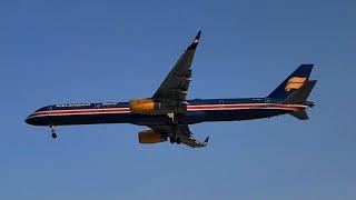 100 Years special livery Icelandair Boeing 757-300 arrival at O'Hare