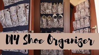 DIY how to sew a hanging shoe organizer // fabric storage [subscribe please]