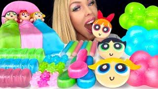 ASMR POWERPUFF GIRLS CAKE, KONPEITO CANDY CLOUD MUKBANG 먹방 HUNNIBEE 꿀벌