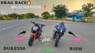 Duke 250 Bs6 vs R15M Bs6-Drag Race/Race Till Their Potential/Close Calls/Result!?/@tracktwister