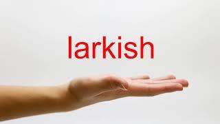 How to Pronounce larkish - American English