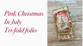 Pink Christmas in July tri-fold folio