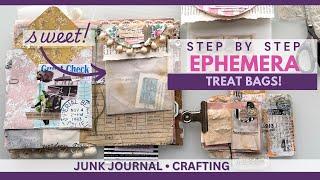 The Prettiest Way to Tuck Ephemera into Your Journal! EPHEMERA TREAT BAGS! #junkjournalideas