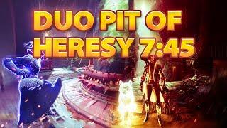 DUO PIT OF HERESY WORLD RECORD 7:45 | DESTINY 2