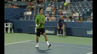 Kei Nishikori flying forehand vs. Ferrer (2008)