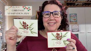 Stampin’ Up! Golden Greenery & Greetings Of the Season Christmas Stampathon Cards #stampinup