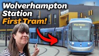 Riding the FIRST TRAM to Wolverhampton Station - West Midlands Metro extension