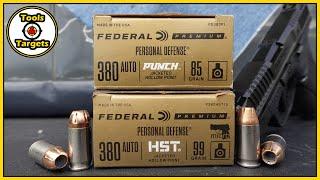 Premium Pocket Power!...Federal Premium HST VS Punch .380 ACP Self-Defense AMMO Ballistic Gel Test!