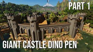 Ark Survival Ascended: Extra Large Castle Dino Pen Build (Part 1)