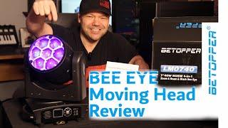 Betopper Bee Eye 7x40 RGBW Light Review!  Moving Head DJ - Party Light.