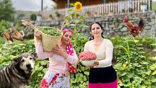 Stanboli Polo'yu Pişirmek! Hasat Taze Fasulye ve Kıymalı Pilav Dolma