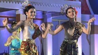 Beautiful Thai women perform a traditional dance with a Finnish song and kantele fusion music