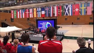 Award ceremony. World Champions George Chan & Nenad Bach win gold