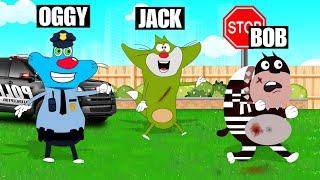 ROBLOX OGGY CHASING CRIMINAL AS A POLICEMAN WITH JACK | OGGY GAME