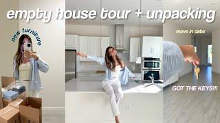 EMPTY HOUSE TOUR + MOVE IN WITH MEunpacking, building furniture, shopping!