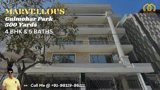 MASSIVE SOUTH DELHI HOUSE | 500 YARDS LUXURY BUILDER FLOOR IN GULMOHAR PARK #SOUTHDELHI | 4 BHK #URE