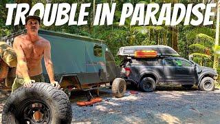 BLOWN TYRES, DINGOS and CRAZY SOFT SAND! FRASER ISLAND with an OFFROAD CARAVAN!