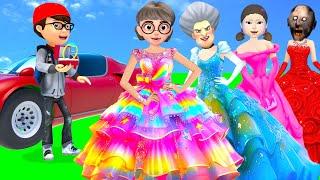 Scary Teacher 3D vs Squid Game 2 Nick Choose Who Wore Wedding Dress Nice or Error 5 Times Challenge