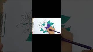 How colour in beautiful flowers  | bisma artist #drawing