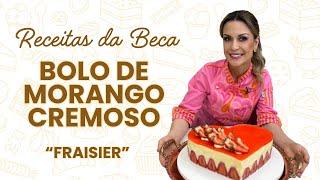 Bolo de Morango Cremoso (Fraisier) para o Dia das Mães