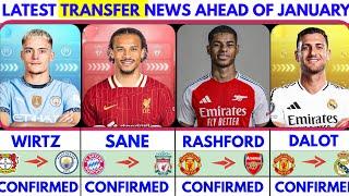 THE LATEST CONFIRMED TRANSFER NEWS AND RUMOURS TRANSFERS 2024|RASHFORD, SANE, DALOT, WIRTZ