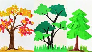 DIY Simple and Easy Paper Craft Trees | How to Make Paper Tree | Beginner Art |  Craftmerint