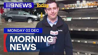 Sydney storm wreaks havoc; Woolworths bare shelves to be ‘fixed’ amid strikes | 9 News Australia