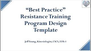 Best Practice Resistance Training Program Design Template