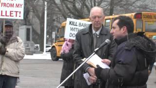 Presentation of Petitions to Liberal MPP Joe Dickson = Defund Abortion Rally "2013"