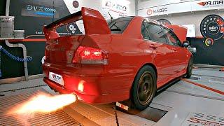 540HP Lancer EVO VII FQ300 2.3L STROKER Shooting FIRE on the DYNO  | Feat. Turbo Anti-Lag BANGS!