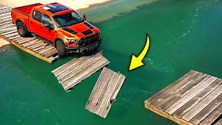 Cars vs Broken Bridge Challenge #2 in BeamNG Drive!