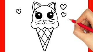 HOW TO DRAW ICE CREAM EASY STEP BY STEP