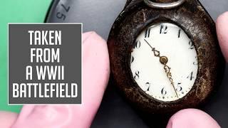 Restoration of a Strange WWII Pocket Watch with the Handmade Leather Strap Still Intact