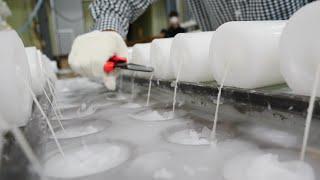 The process of making candles by skilled craftsmen. candle mass production site