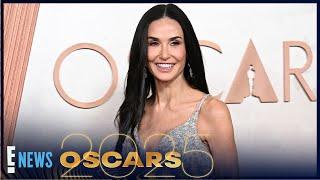 Demi Moore Is a Vision in Sultry Red Carpet Look | Oscars 2025 | E! News