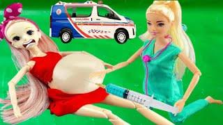 7 Minutes Satisfying With Unboxing Doctor Playset, Rescue Pregnant Doll Normal Delivery | ASMR