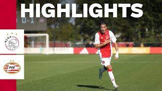 Amazing free kick by Bounida ️ | Highlights & reactions Ajax O19 - PSV O19