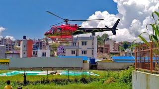 Helicopter Taking off from Karuna Hospital Helipad